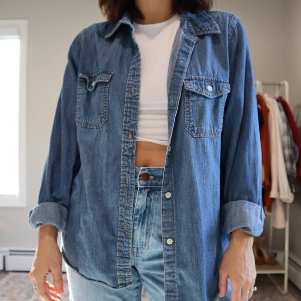 Universal Thread chambray button-up denim shirt